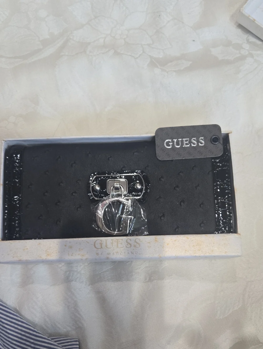 Guess Black Wallet with Silver-Tone Hardware